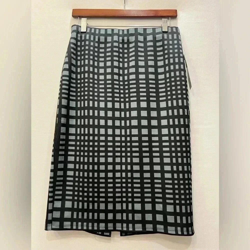 Stylish Black and Green Print Pencil Skirt - Size S​​